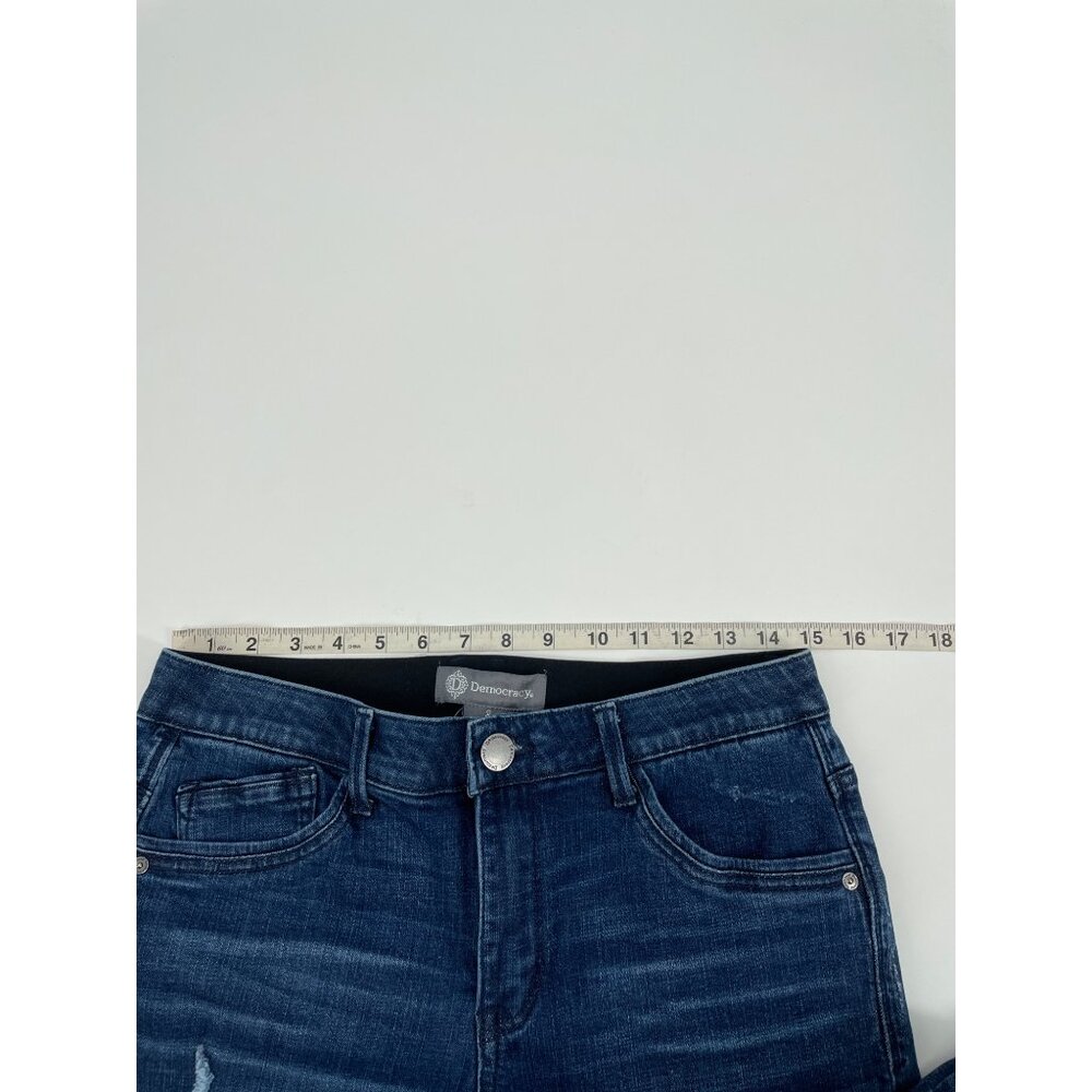 Democracy Womens Size 8 Distressed Jeans Ab Technology Slim Straight Stretch - Picture 7 of 9